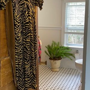 Faithfull The Brand Zebra Print Rafa Midi Dress